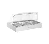 Présentoir buffet petit-déjeuner avec couvercle à enroulement 3x GN 1/3 3x 2,6 l