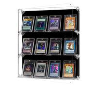 Vitrine pour cartes de baseball, 3 couches en acrylique gradué avec porte magnétique, présentoir de cartes à collectionner avec protection UV, vitrine murale pour cartes de baseball, cartes de