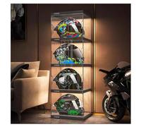 Vitrine pour casques et objets de collection, vitrine de protection transparente avec construction durable, idéale pour organiser et mettre en valeur les casques, chaussures et sacs de moto