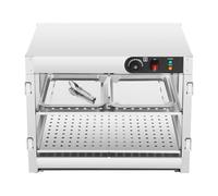 Vitrine pour chauffe-plats, vitrine chauffante, 2 étages, 30-85 °C, vitrine commerciale, 800 W, comptoir, armoire chauffante pour restaurants et boulangeries