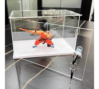 Vitrine pour Collection Boîte de Présentation pour Figurines D'action, Cube, Vitrine en Acrylique Ouvrable, Bac en Plastique Transparent pour Comptoir, Boîte de Rangement pour Objets de Collection(30x