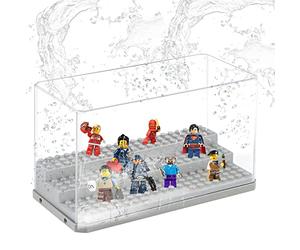 Vitrine pour Collection, Comius Sharp Boîte D'Exposition en Acrylique pour Figurines, Objets De Collection, Rangement À La Maison, Protection Anti-Poussière(Gris)