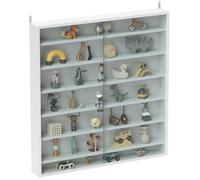 Vitrine pour collection - HOMCOM - 6 étagères réglables en hauteur et 2 portes coulissantes en verre - 80 x 9,5 x 83 cm - blanc