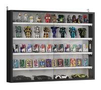 HOMCOM Vitrine pour Collection vitrine Murale 80 x 9,5 x 60 cm avec 4 étagères réglables en Hauteur et 2 Portes coulissantes en Verre, pour Collection de Figurines et Voitures Miniatures, Noir