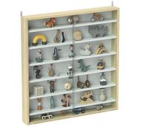 Vitrine pour collection HOMCOM vitrine murale 80 x 9,5 x 83 cm 6 étagères réglables en hauteur et 2 portes coulissantes en verre