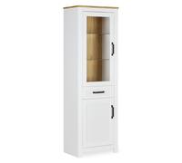 Vitrine pour Collection Verre Blanc Buffet en Bois Armoire Commode Homestyle4u