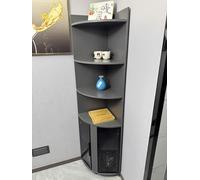 Vitrine pour Collection Vitrine D'angle Blanche et Grise avec Portes Vitrées pour Le Salon. Coffret de Rangement de 200cm de Haut pour Figurines D'affaires, avec Éclairage LED. Assemblage Requis(Grey+
