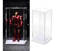 Vitrine pour Collection Vitrine en Acrylique Transparent de 15/40/50/60 Cm de Haut, Boîte Transparente Anti-poussière, Cube de Rangement pour Poupées et Objets Artisanaux, Vitrine de Bureau pour Objet