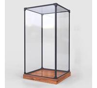 Vitrine pour Collection Vitrine en Acrylique Transparent pour Figurines, Grande Boîte de Rangement avec Cadre en Aluminium, Vitrine Cubique en Verre pour Objets de Collection(40x40x45cm(16x16x18in))