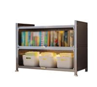 Vitrine pour Collection Voiture Bibliothèque Domestique Antis-poussière en Acier avec Des Portes À Rabat Cachées Qui Peuvent Être Poussées Vers L'intérieur pour L'affichage de La Collection(Black,80x3