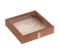 Vitrine pour échantillons - Boîte à bijoux en bois avec couvercle transparent pour ranger des colliers | Organisateur de collecte d'insectes Porte souvenirs - Bague Boucles d'oreilles Boîte de