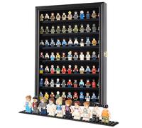 Vitrine pour figurines - Bloc de construction - Armoire murale pour petites marques miniatures de collection, dés à coudre, porte verrouillable avec protection UV (cadre finition noire)