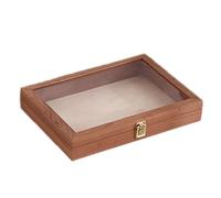 Vitrine Pour Spécimens - Boîte De Rangement Pour Bijoux | Organisateur De Stockage D'argent En Bois, Vitrine De Collier Polyvalente, Plateau De Présentation De Trésors Avec Couvercle Transparent Pour