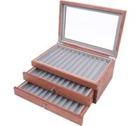 Vitrine pour stylos plume, 34 compartiments, design élégant, bois de rose