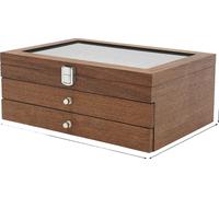 Vitrine pour stylos plume, 34 compartiments, rétro, couleur noyer