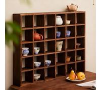 Vitrine Pour Verres à Shot En Bois Massif, étagère Murale Pour Tasses, Support Flottant Multi-fentes Pour Tasses à Thé, Tasses à Café, Idéal Pour Le Rangement De La Cuisine Et Du Salon 3x3 9 Slots