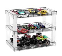Vitrine pour voitures Hot Wheels et boîtes d'allumettes, rangement de jouets moulés sous pression à l'échelle 1/64, garage, diorama - Rangement autonome avec 3 niveaux et 18 emplacements