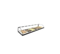 Vitrine Professionnelle Neutre 1 à 2 Etagères - 840x170 mm - - 1 étagère - Avec éclairage LED