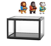 Vitrine rectangulaire en acrylique transparent avec couvercle magnétique, vitrine de protection anti-poussière pour plan de travail, figurines d'action, jouets, objets de collection, Noir , Étui pour