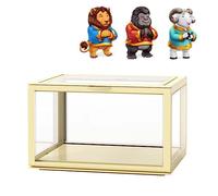 Vitrine rectangulaire en acrylique transparent avec couvercle magnétique, vitrine de protection anti-poussière pour plan de travail, figurines d'action, jouets, objets de collection, jaune clair, Étui