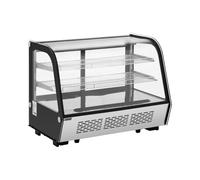 Royal Catering RCCC-160ST Vitrine Réfrigérée Pâtisserie De Boulangerie Présentoir Réfrigéré (Volume : 160 l, Température : 2 - 10 °C, 3 niveaux, Éclairage LED, Inox)
