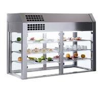 Vitrine réfrigérée 3 niveaux 4 GN 1/1 sans Base et avec Portes Battantes