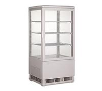 Vitrine Réfrigérée 4 Faces Vitrées Blanche 68 L