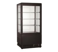 Vitrine Réfrigérée 4 Faces Vitrées Noire 78 L