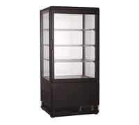 Vitrine Réfrigérée 4 Faces Vitrées Noire - 78 L - Combisteel - R600a