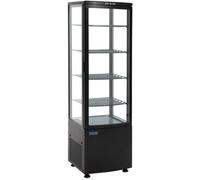 Polar - Vitrine réfrigérée porte incurvée 235 litres Noire Noir