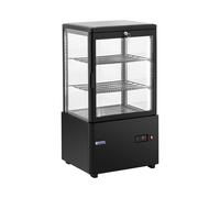 Royal Catering RCCC-58-BT Vitrine Réfrigérée Pâtisserie De Boulangerie Présentoir Réfrigéré (Volume : 58 l, Température : 0-12 °C, 3 niveaux, Éclairage LED, Noir)