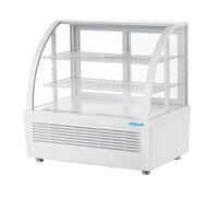 Vitrine de comptoir positive ventilée 100 Litres, 3 niveaux, ABS blanche, 105 W, 220 V - MONO