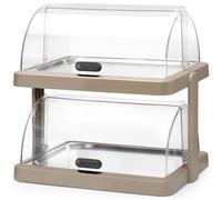 Vitrine réfrigérée double buffet Duo UNIQ avec couvercle à enroulement - beige