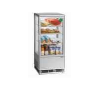 Mini Frigo Vitrine à Poser - Bartscher - 78 Litres - Argent - Consommation d'énergie 180 Watt