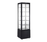 Vitrine réfrigérée panoramique 280L Noire - R290 - température 0/+12°C - déivrage automatique - LED