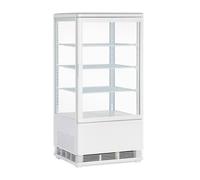 Vitrine réfrigérée panoramique - 78 L - Blanc - Temp. 0/+12°C - Dégivrage automatique