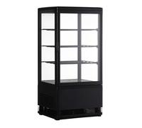 Vitrine réfrigérée panoramique - 78 L - Noir - 0/+12°C - Dégivrage automatique