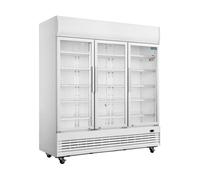 Armoire ventilée positive 1300 Litres, 3 portes vitrées battantes, avec caisson lumineux, blanche, 750 W, 220 V - MONO