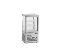 Vitrine réfrigérée pour présentation et stockage sur comptoir - Noir ou Gris - Tefcold - Gris - l428- L1- P386- h855- Acier Inoxydab