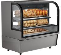 Vitrine réfrigérée VEVOR Vitrine pâtisserie 505 L Vitrine réfrigérée commerciale 2 niveaux Comptoir pâtisserie froid avec éclairage LED & refroidissement par air sortant Roulable