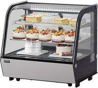 VEVOR Vitrine Réfrigérée Commerciale 115 L, Vitrine à Pâtisserie 2 Niveaux, Réfrigérateur avec Éclairage LED, Refroidissement TURBO, Refroidissement par Air Sans Givre, pour Boulangerie Gâteaux