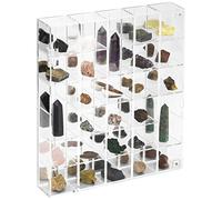 Vitrine réglable en Acrylique Transparent avec Pointes de flèche en Miroir - Vitrine de Rangement en Cristal minéral pour Objets de Collection - Étagères avec Couvercle