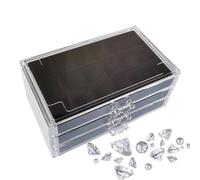 Vitrine Rock Collection, vitrine en - boîte de Collection en Acrylique Transparent avec 54 Compartiments | Boîte de Collecte de Pierres acryliques Transparentes à 3 Couches pour Pierres, Coqui
