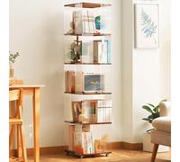 Vitrine rotative à 360° en acrylique avec roulettes Transparent Grande capacité de charge Facile à nettoyer Parfait pour la vente au détail et à la maison