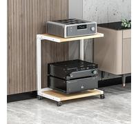 Vitrine roulante en bois avec support multimédia et support audio - Tour de rangement d'angle AV pour studios d'enregistrement et accessoires TV - Compact - 50 x 40 cm