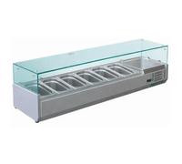 Vitrine Saladette Réfrigérée 1400 mm - 6 GN 1/3 - +2/+8°C - Inox - Thermostat Électronique