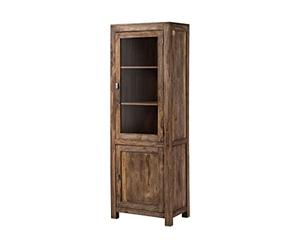 Vitrine Sheesham gris huilé 65x42x190 cm (BxTxH) NATURE GREY #53