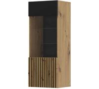 Vitrine suspendue Auris 1D chêne artisan / noir mat