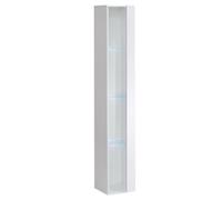Vitrine suspendue - Blanc - Collection SWITCH - Porte vitrée et LED inclus - Grand modèle