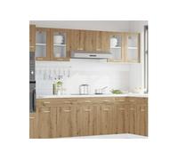 Vitrine suspendue "Lyon" Chêne artisanal 40 x 31 x 60 cm Bois d'ingénierie 856099